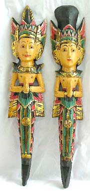 Painted religious art, indonesian sculptures, unique gifts, trendy figures, blessing buddha, carvings 