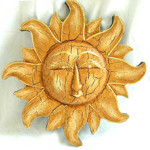 Celestial crafts, unique home art, painted sun decor, indonesian products, colored folk art, wall decorations 