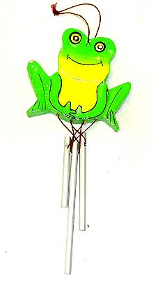 Kids room chimes, frog designed crafts, childrens wind chime, sculpted wooden gifts, indonesian art designs
