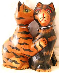 Cute animal figurine, kids decor, table top ornaments, artisan novelties, bali handmade gift, sculpted figure, cat lover designs