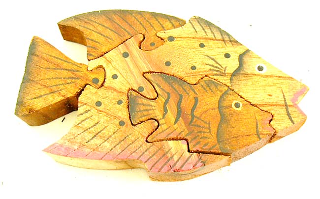 Tropical fish designed toy, handmade puzzles, wooden carvings, kids wood toys, picture puzzle, crafted fun gifts