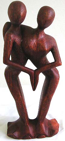 Unique home fashions, wood figurine, lovers gift, dancing statue decor, Bali interior design, artisan ornament, abstract figure