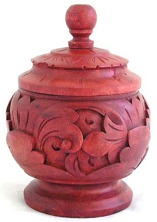 Handcrafted container, wooden carved handicrafts, Bali art ornaments, home fashions, modern designs, wood decor, exotic jars