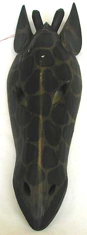 African animal designs, bali art, giraffe mask, wall decor, interior furnishing, carved wood, artist inspired novelties 