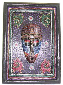 Wood plaques, carvings, painted decoration, indonesian masks, folk art collectibles, artisan gift, wooden plaques 