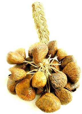 Bento fruit rattle, indonesian instruments, authentic music, wooden crafts, handmade bali collectibles  