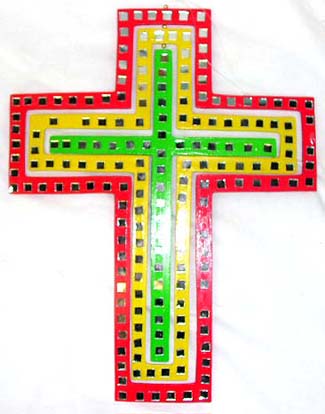 Religious decor, cross designed mobile, wind art, colorful bali gifts, whirlybirds, batik collectibles  