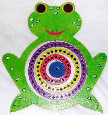 Balinese wind mobiles, animal decor, kids wind art, frog image art, handicrafts, weather toys, interior design, wall accessory   