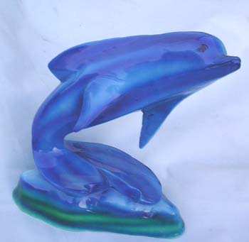 Ocean blue dolphin, indonesian art figurines, handcrafted bali statue, animal lovers home decoration