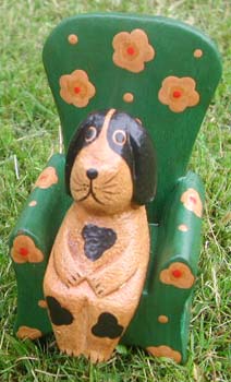 Indonesian art decor, handcrafted animal figurines, dog designed statue, bali art gift, garden collectible