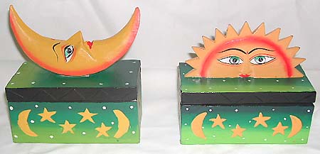 Batik paintings, ladies jewelry box, indonesian home decor, mini storage boxes, sun and moon designed art, handicraft, accessory holder