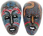 Wooden carvings, home decoration , bali art, tribal mask, aboriginal gifts, wall decor