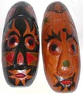 Glossy paint decor, Illustrated masks, wall accessory, bali novelties, wood carvings, tribal art, handicrafts
