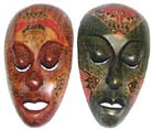 Painted carvings, indonesian artisan gifts, tribal masks, native folk art, new age home furnishings