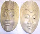 Handmade ctrafts, white wood decor, wooden mask, bali art, indonesian culture images, wall accessory