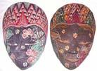 Traditional bali art decor, native masks, hand-painted novelties, wall accessories, folk art crafts, home fashions 