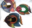 Ocean life decor, decorative mirror, artist designed carvings, wall accessories, balinese wood art, painted furnishing