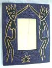 Primitive art designs. artist inspired mirror frame, mounted wall decor, indonesian handicrafts, interior mirrors, aboriginal crafts 