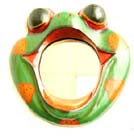 Wooden frog decor, home furnishing, primitive sculptures, wall mirrors, folk art vanity, handicraft, quality carving