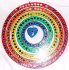 Fun whirlibrid decoration, rainbow colored mobile family home accessories, bali art, indonesian crafts