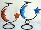 Celestial wrought iron decor, artist inspired crafts, home art, interior designs, batik candle holder, taper stand